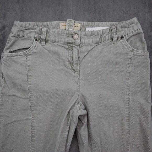London Pants Womens 6 Gray Chino Bootcut Stretch Corduroy Flat Front Button Zip - Picture 9 of 16